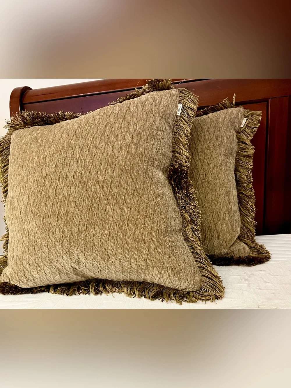 Arhaus Reversible Tapestry & Chenille Fringe Throw Pillows w/ Down Inserts - Set - Picture 7 of 16
